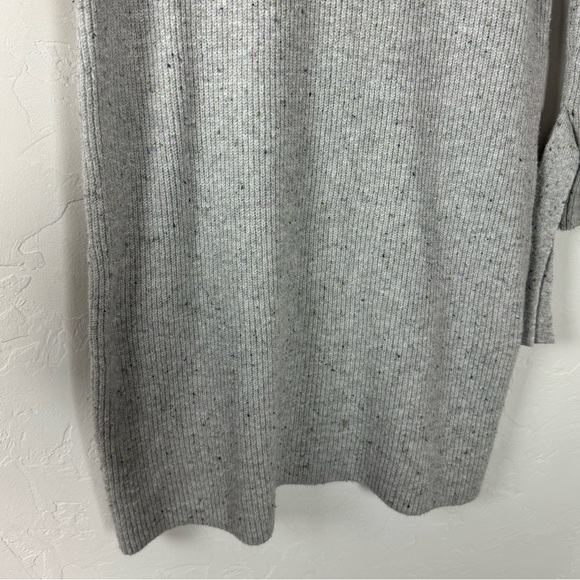 Ann Taylor Loft Dress Sweater Knit Grey Heather Marled Ribbed Crew Neck Cotton‎ - Picture 4 of 9